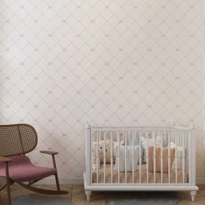 Papel de Parede Laços e Fitas Aquarela Rosa