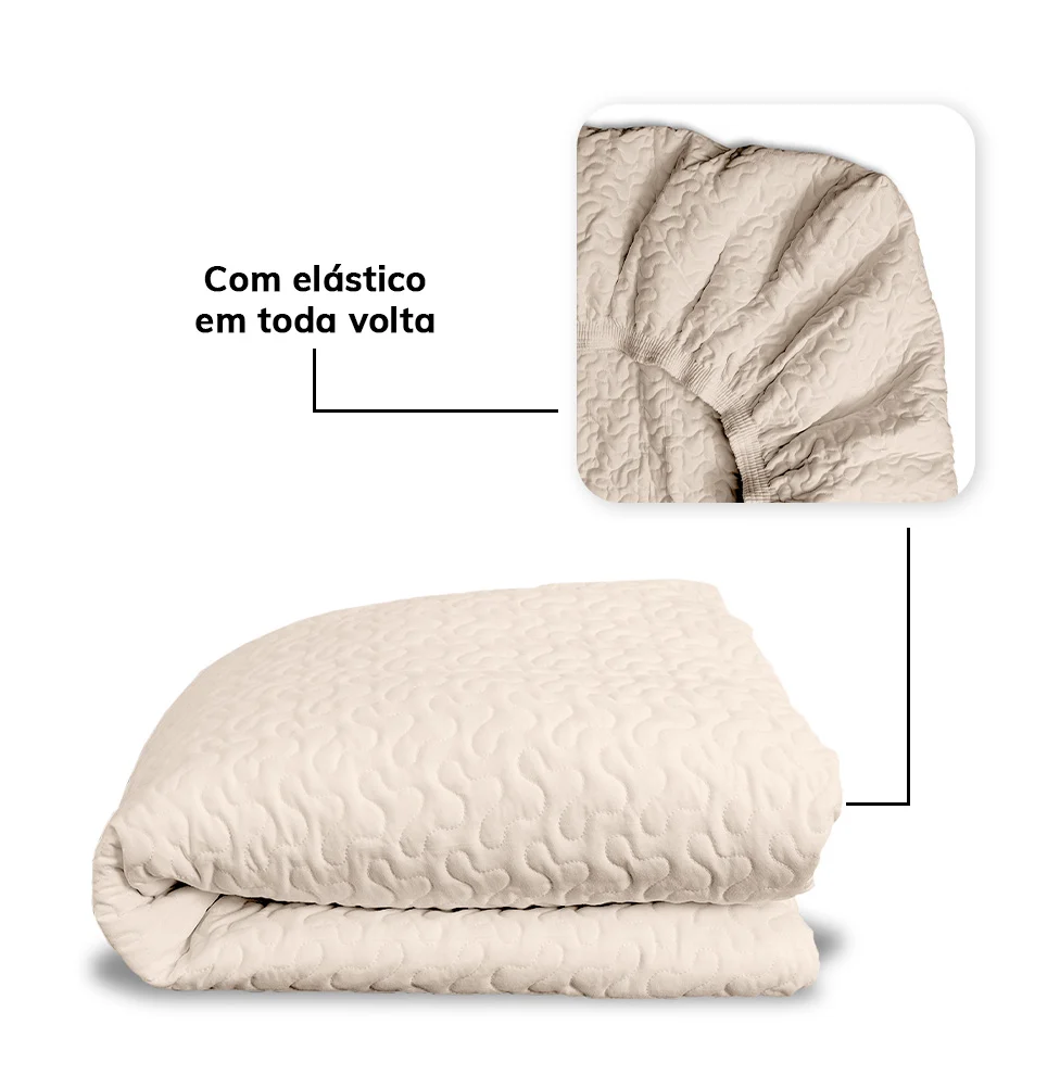 Colcha de Solteiro com Elástico Infinity - Bege - Image 5