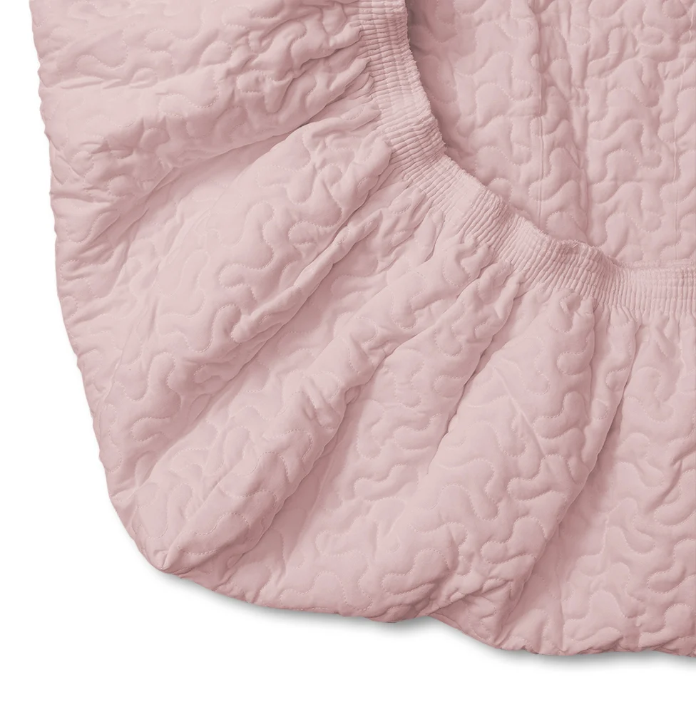 Colcha Casal Com Elástico Infinity - Rosa Chá - Image 7