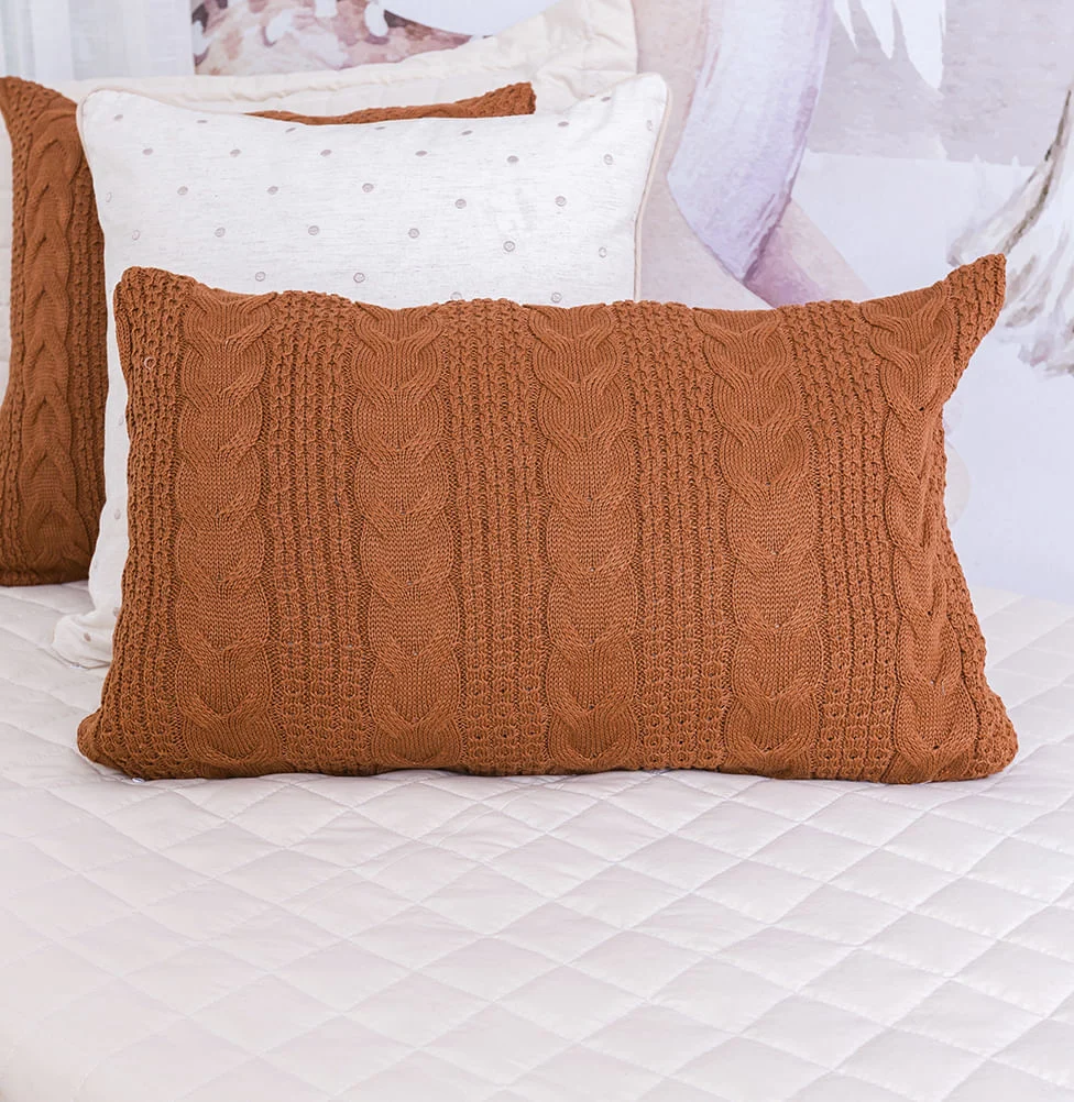 Capa de Almofada Tricot Dalia 60cm x 40cm - Cobre - Image 2