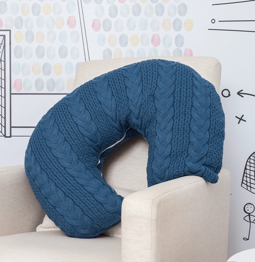 Almofada de Amamentação Tricot Dalia - Azul Jeans - Image 2