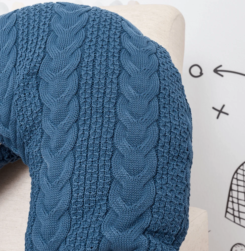 Almofada de Amamentação Tricot Dalia - Azul Jeans - Image 3