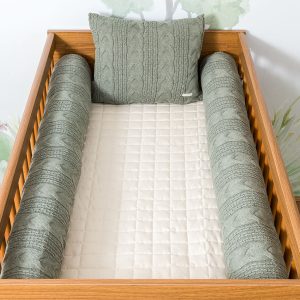 Kit 2 Rolos de Berço Tricot Dalia - Verde Malva