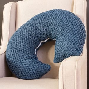 Almofada de Amamentação Tricot Colmeia - Azul Jeans