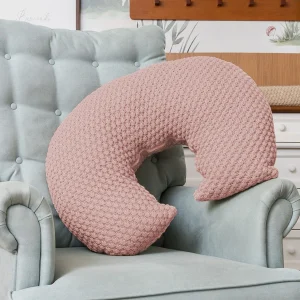 Almofada de Amamentação Tricot Colmeia - Rosa