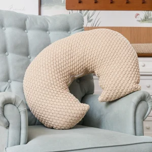 Almofada de Amamentação Tricot Colmeia - Bege Geada
