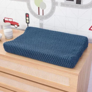 Trocador Tricot Colmeia - Azul Jeans