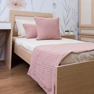 Manta Peseira Tricot Colmeia - Rosa