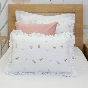 Capa de Almofada Bordado Passarinho 60x40cm - Branco