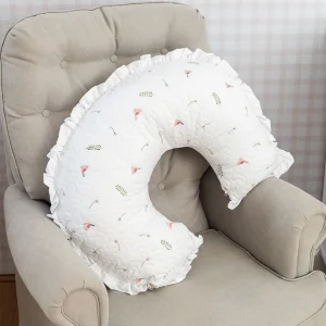 Almofada de Amamentação Bordado Passarinho - Branco