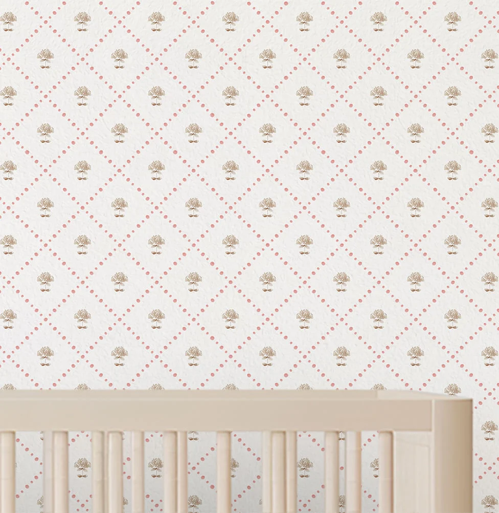 Papel de Parede Algodão com Losango - Bege - Image 3