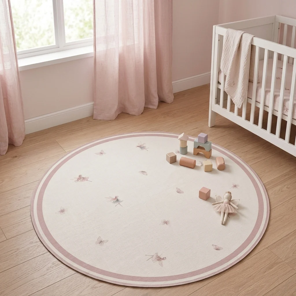 TAPETE INFANTIL REDONDO FADAS ROSA - 1,33