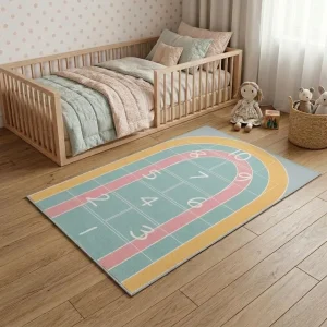 TAPETE INFANTIL RETANGULAR AMARELINHA COLORIDA - 0,93 X 1,33