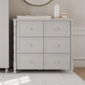 Cômoda de Bebê Monet 6 Gavetas 100cm - Greige