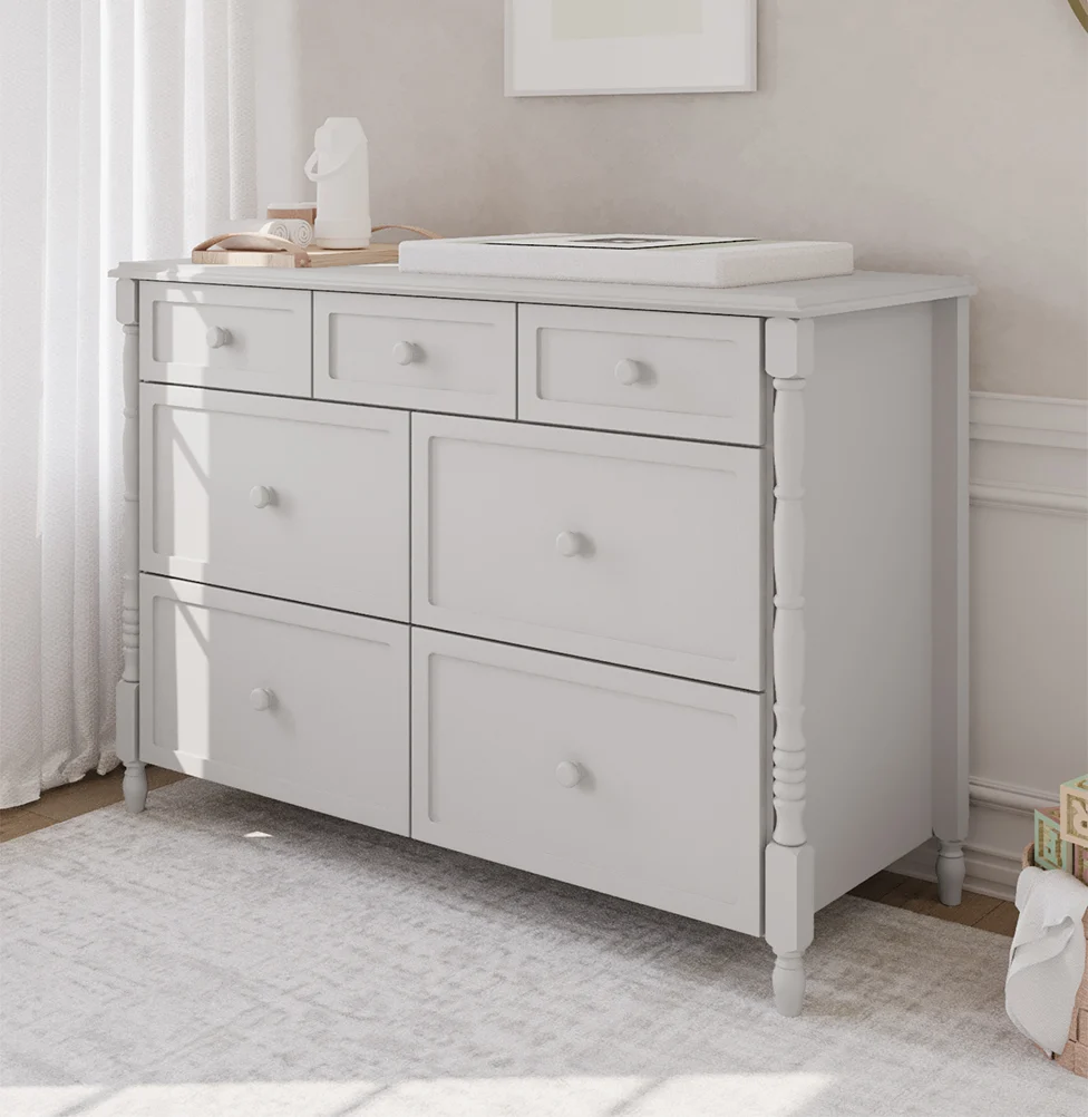Cômoda de Bebê Monet 7 Gavetas 130cm - Greige - Image 2