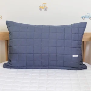 Capa de Almofada Quadradinho Azul Jeans 60x40