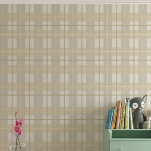 Papel de Parede Infantil Xadrez Polo - Bege