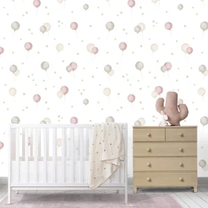 Papel de Parede Infantil Bexigas - Rosa