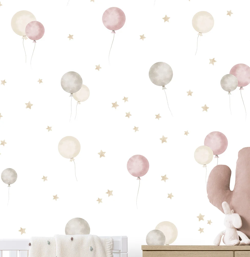 Papel de Parede Infantil Bexigas - Rosa - Image 3