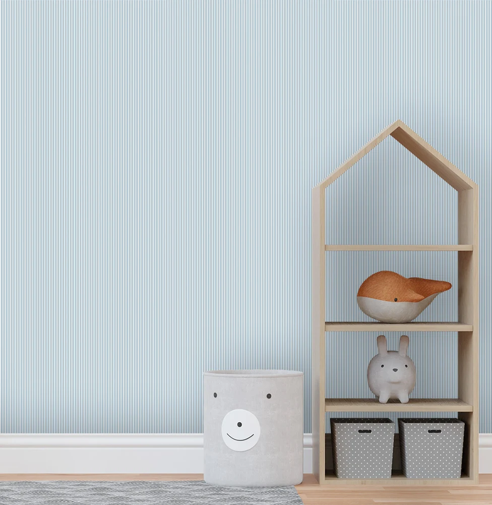 Papel de Parede Infantil Listra Mini - Azul