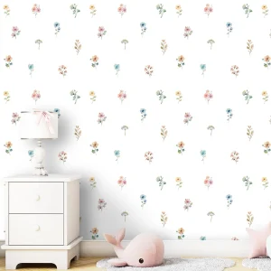 Papel de Parede Infantil com Flores Paris - Color