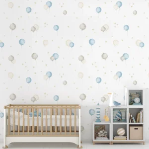 Papel de Parede Infantil Bexigas - Azul