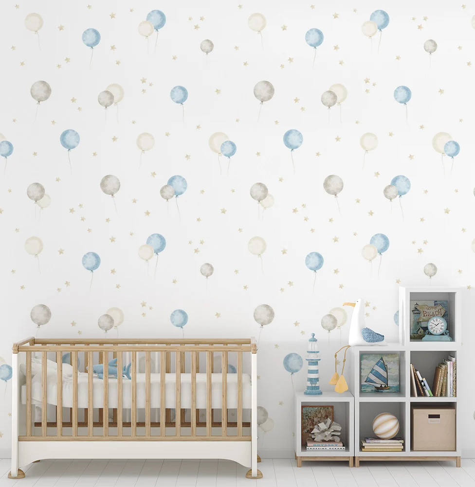 Papel de Parede Infantil Bexigas - Azul - Image 2