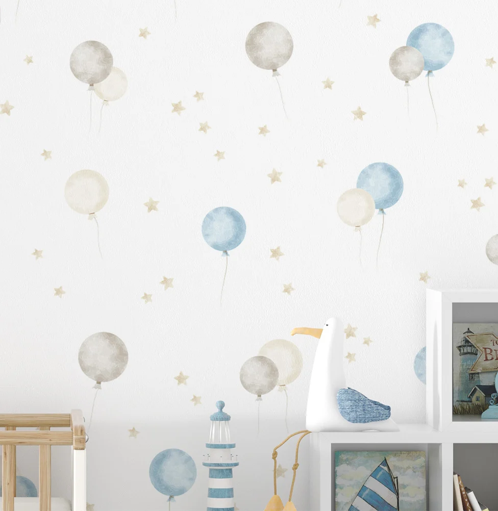 Papel de Parede Infantil Bexigas - Azul - Image 3