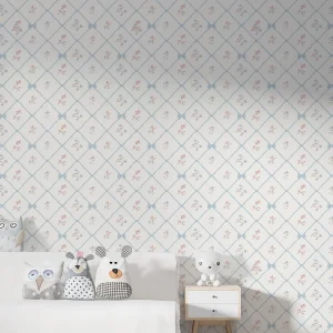 Papel de Parede Infantil Laços e Flores Paris