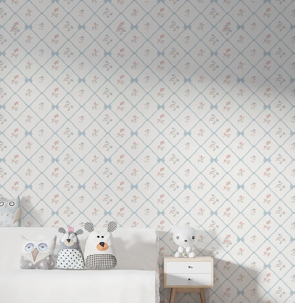 Papel de Parede Infantil Laços e Flores Paris - Image 2