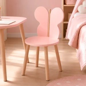 CADEIRA INFANTIL BORBOLETA - ROSA PÉ CARVALHO