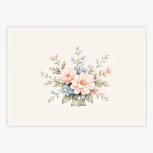 QUADRO INFANTIL BOUQUET DE FLORES PARIS - HORIZONTAL