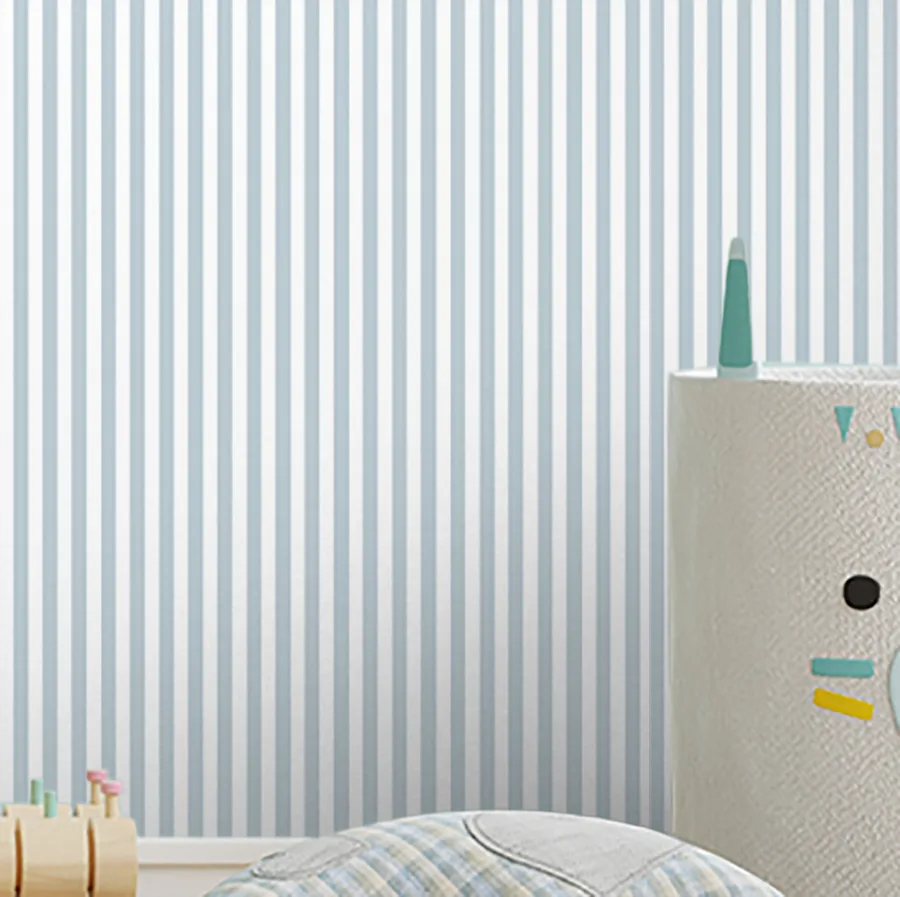 Papel de Parede Infantil Listra Fina Azul - Image 3