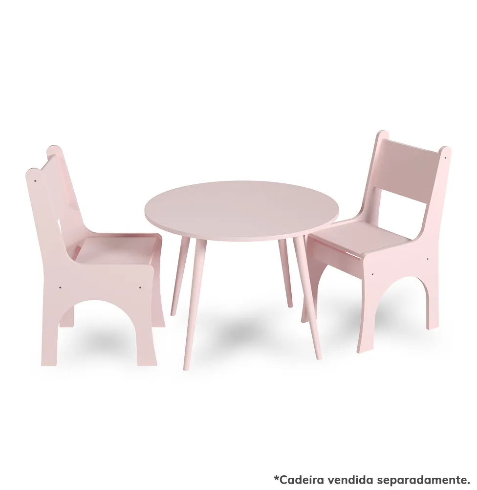 Mesa Infantil Viena Redonda - Rosa Claro - Image 6