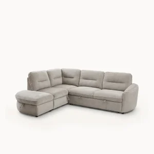 Sofá de canto VIANA com cama e baú
