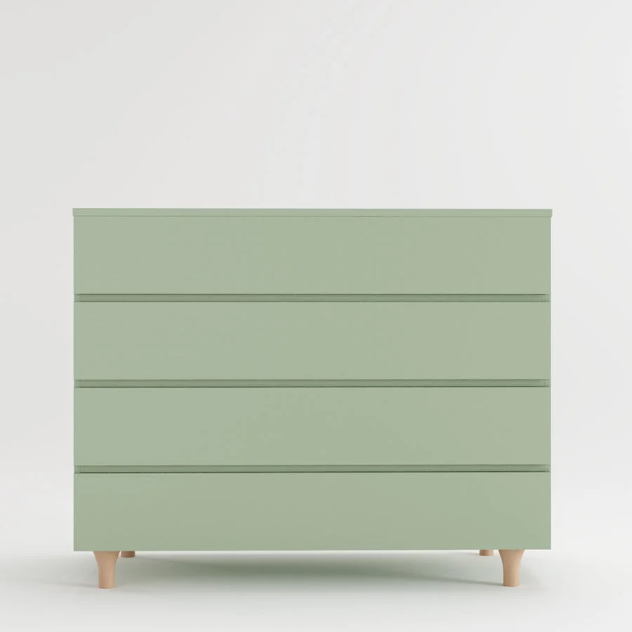 Cômoda de Bebê Haus Nature 4 Gavetas Verde Jardim e Carvalho 110CM - Image 5