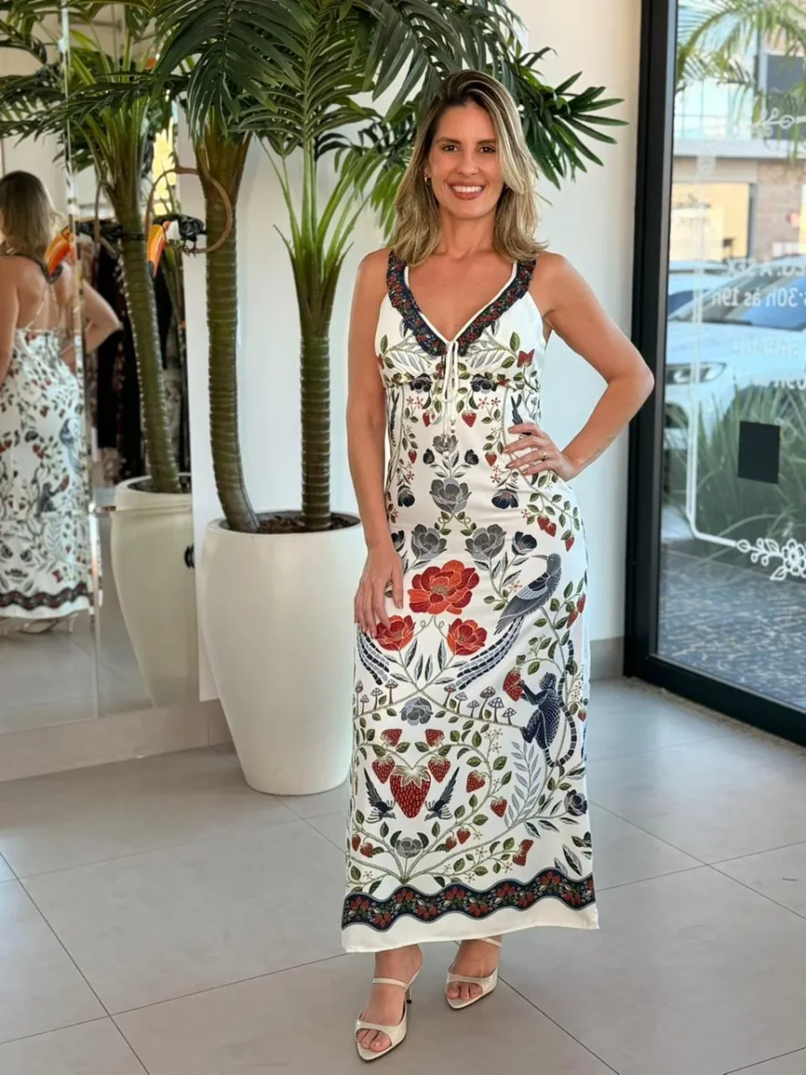 Vestido Longo Sonho De Morango