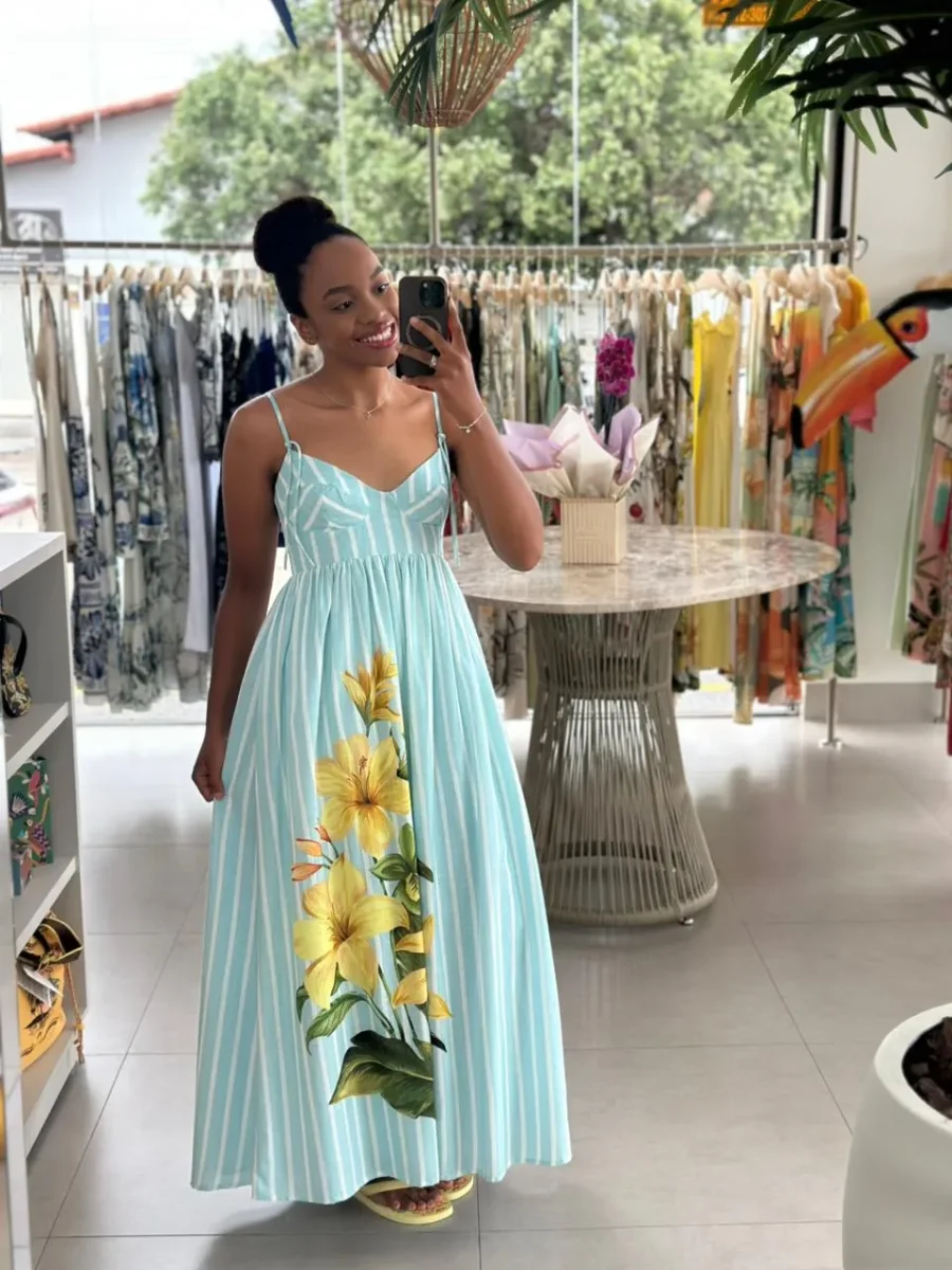 Vestido Midi Listra Alexia Azul