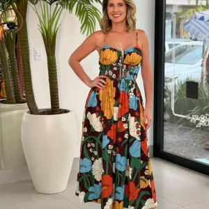 Vestido Cropped Floral Bucólico
