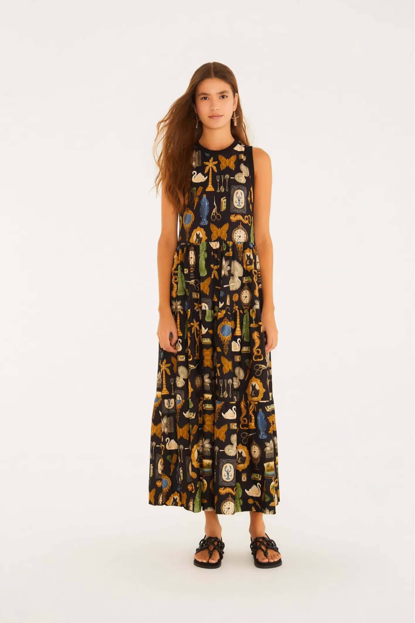 Vestido Cropped Estampado Bibelô