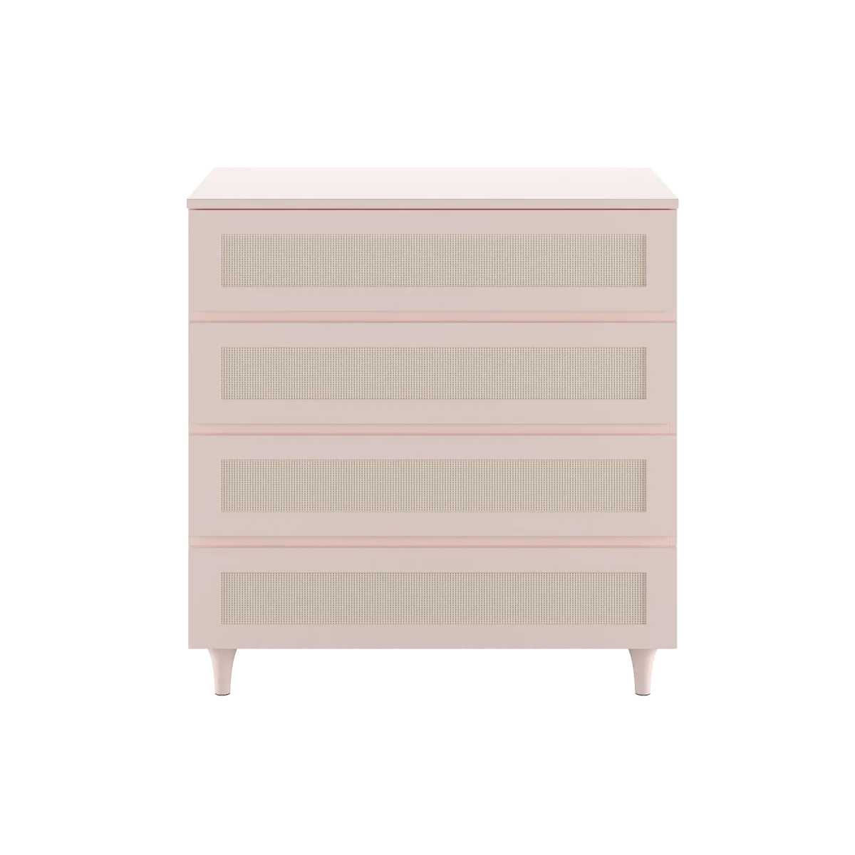Cômoda Haus Nature com Palha e 4 Gavetas (90cm) - Rosa Claro - Image 3