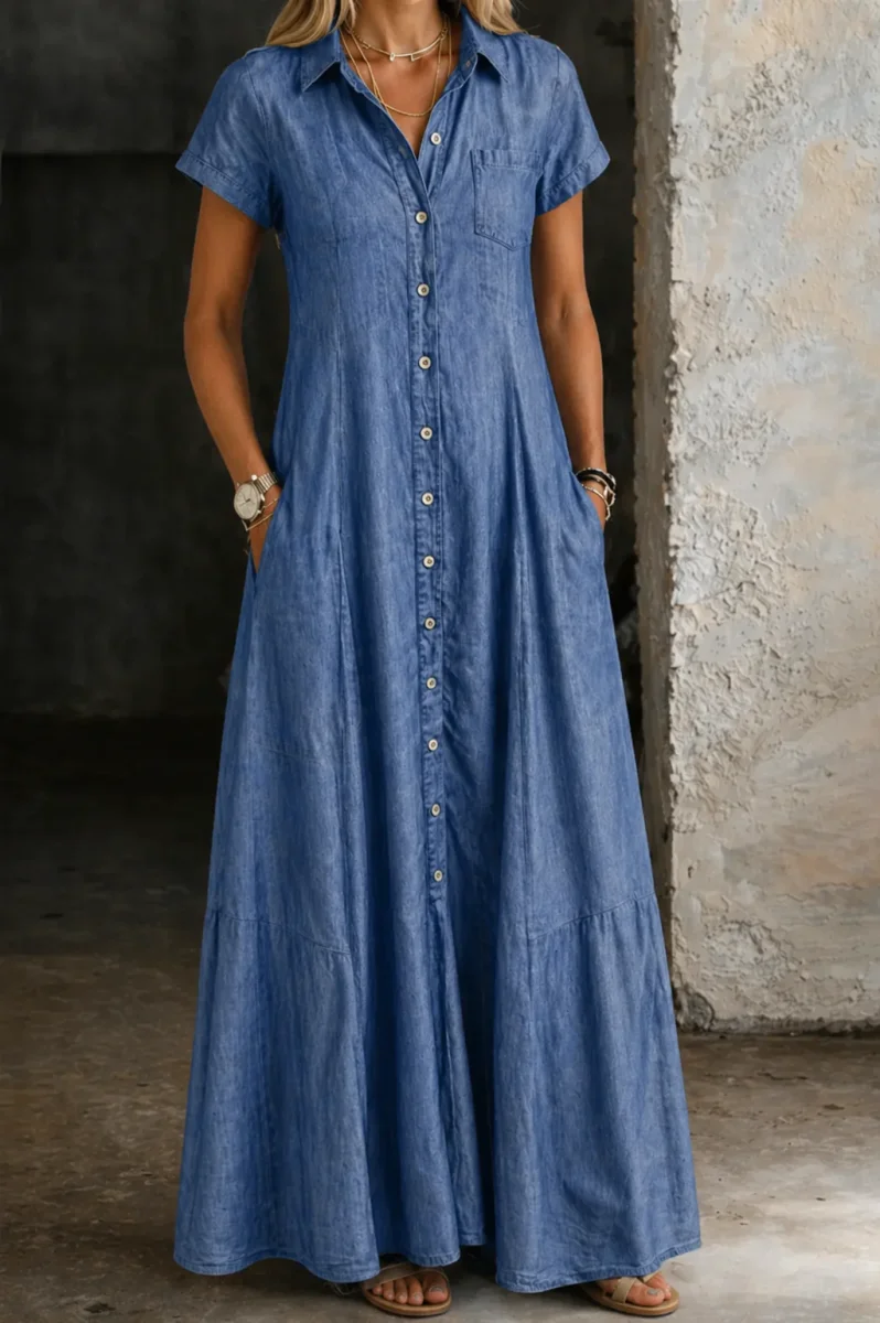 Eliza - Vestido de Denim Longo - Image 4