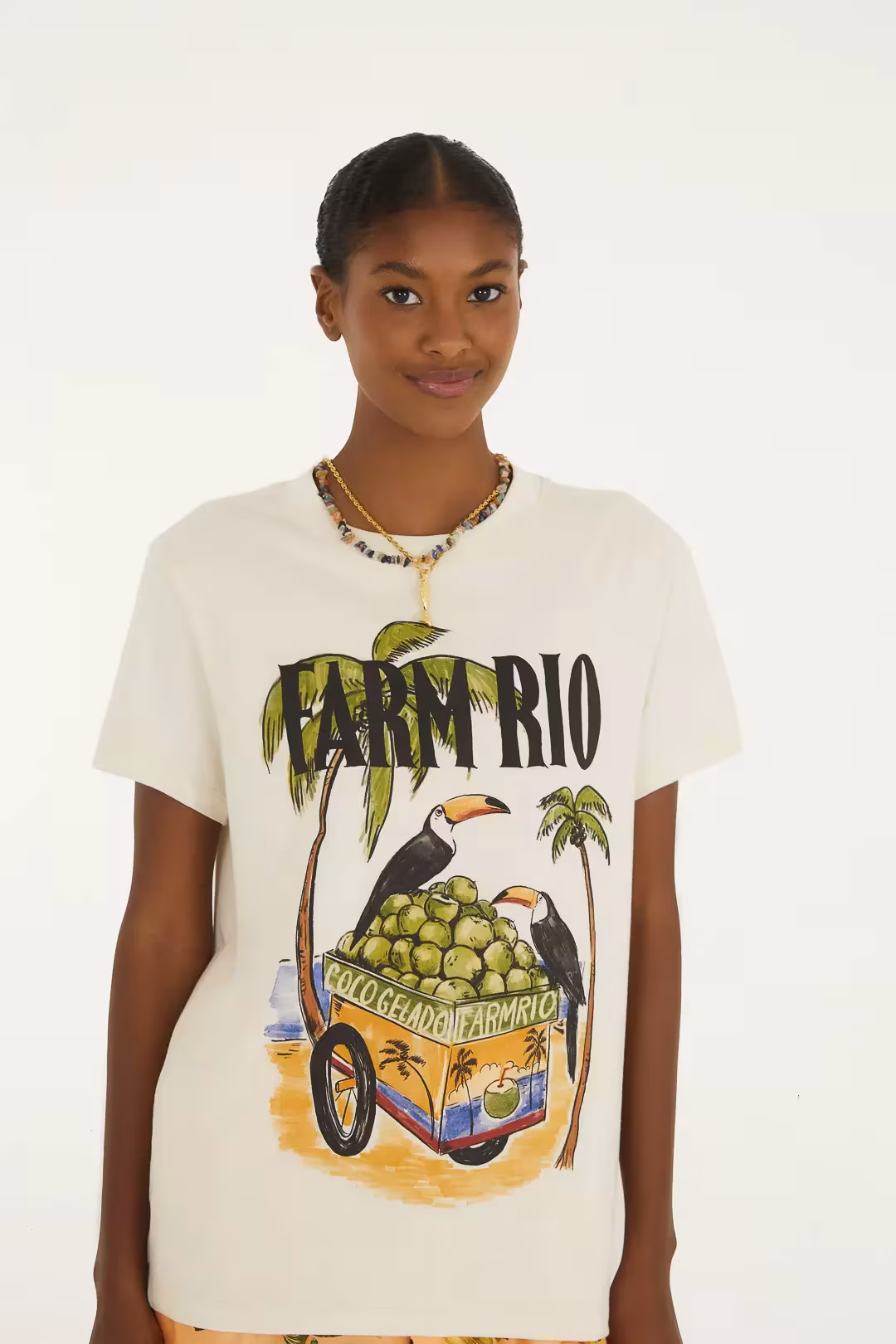 T-shirt fit coco gelado Farm Rio