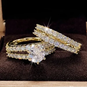 Anéis de Zircônia Feminino Conjunto