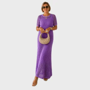 Beatriz - Vestido Longo em Crochet com Forro Interior