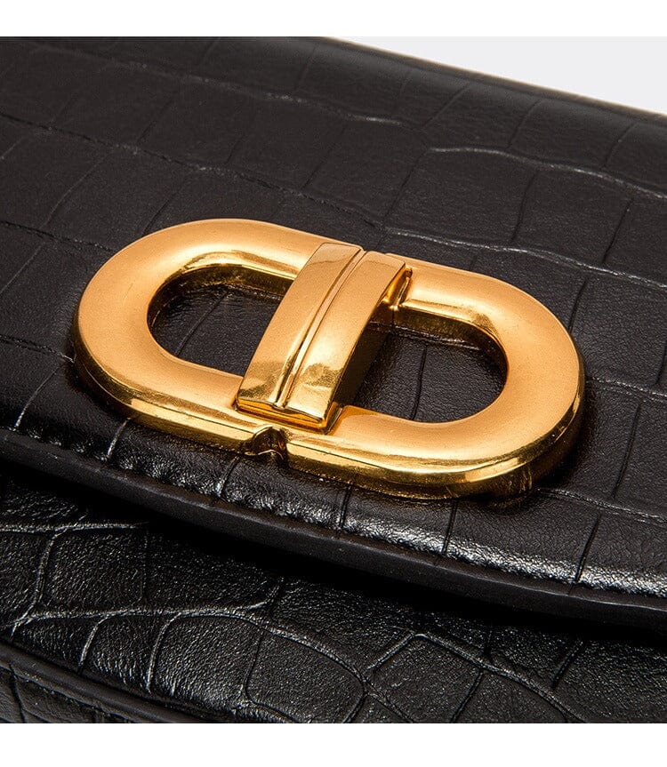 Bolsa de Ombro com Textura Croco e Corrente - Image 5
