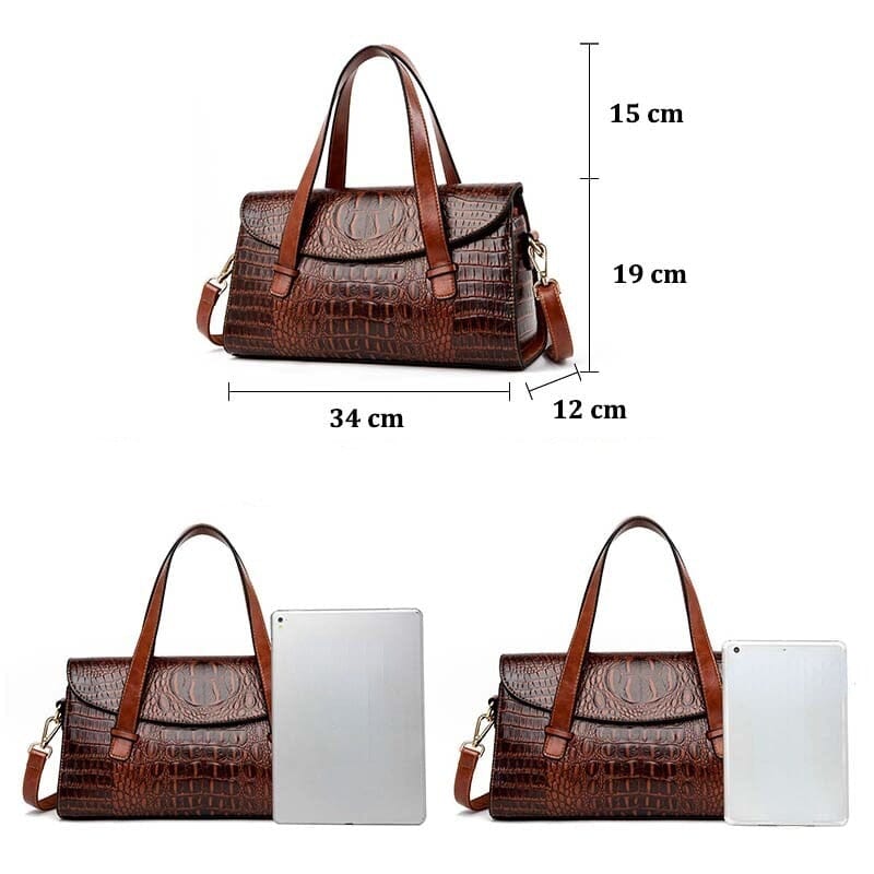 Bolsa Feminina de Couro Crocodile - Image 7
