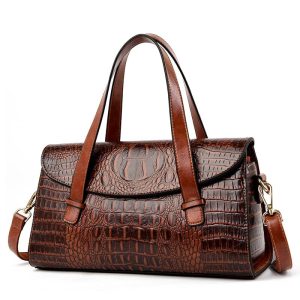 Bolsa Feminina de Couro Crocodile