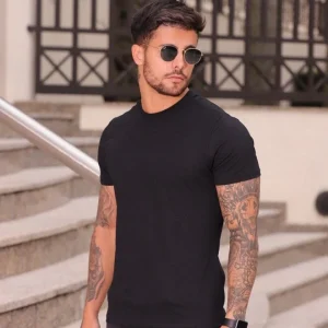 Camiseta Masculina Preta Lisa Premium