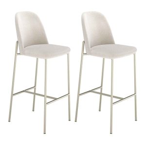 Conjunto de 2 Banquetas Altas de Aço Estofada Lucille